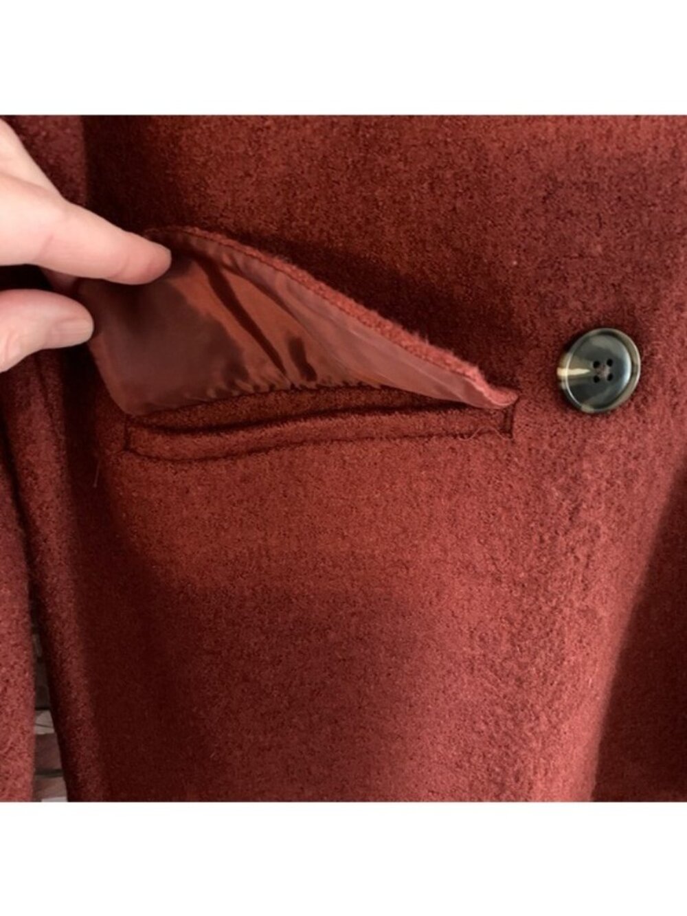 NWT Rachel Zoe Double Breasted Wool Blend Jacket Size Small Cinnamon Terracotta - Picture 6 of 9